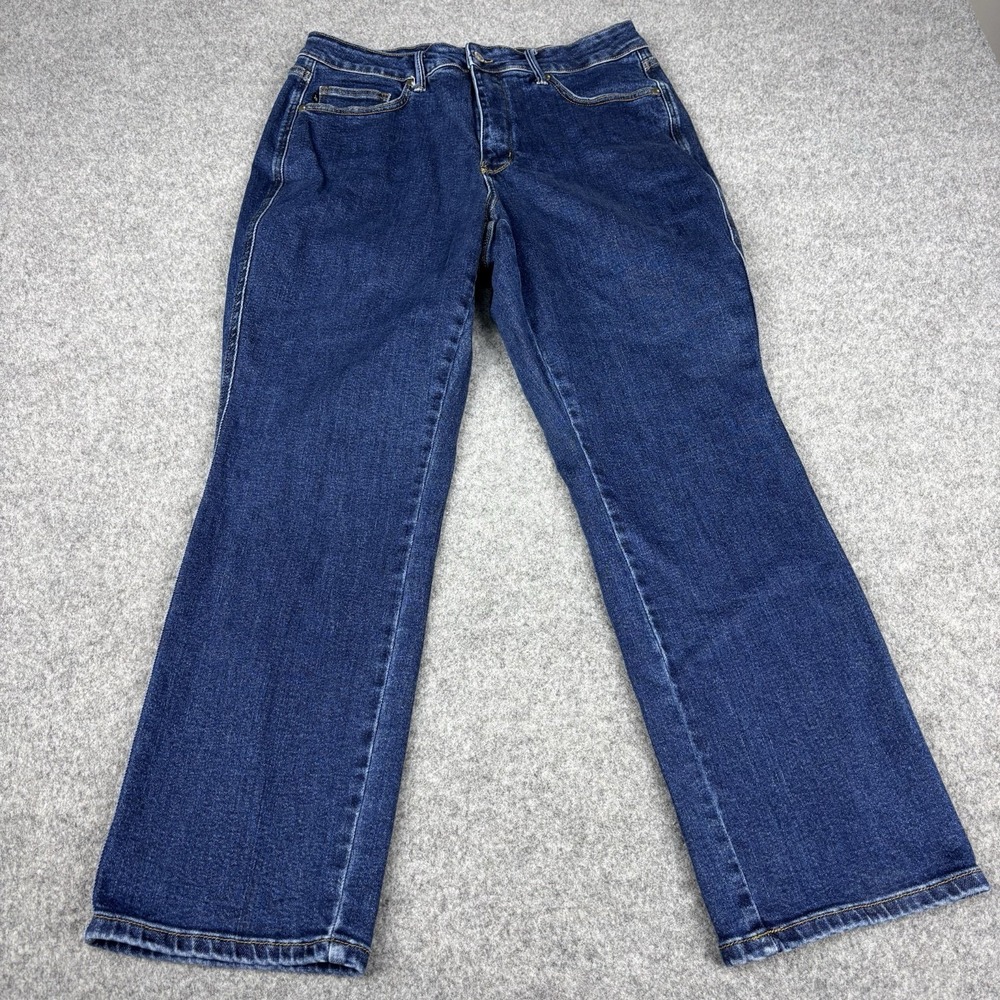 Judy Blue Jeans Women's 16W Straight‎ Leg Dark Wash Plus Size 32x29 Blue Denim